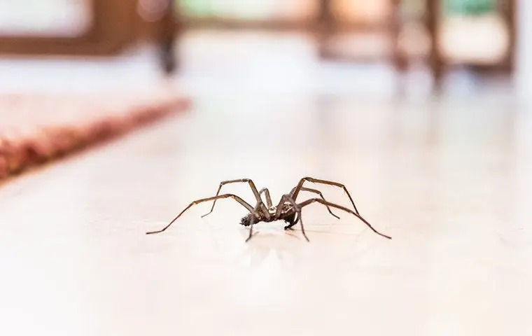 house spider crawling on the floor