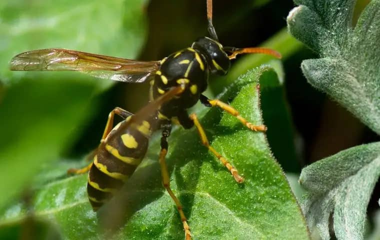 paper wasp on a plant